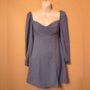 Shinestar Long Sleeve Dress in Soft Blue